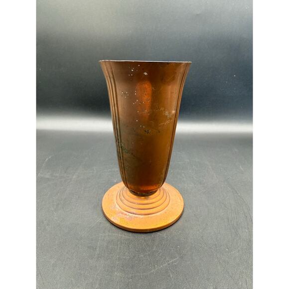 Vint 1930’s Chase Minerva Copper Vase with Butterscotch Bakelite Stem - Picture 3 of 7
